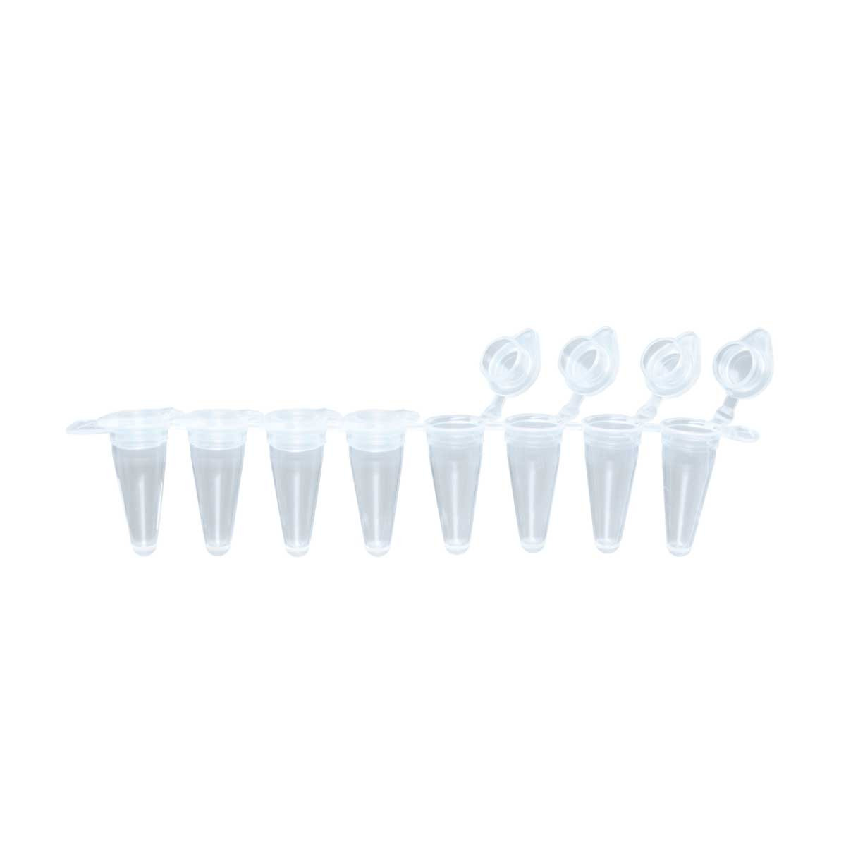 8-well PCR Tube Strips 0.1 mL with flat caps