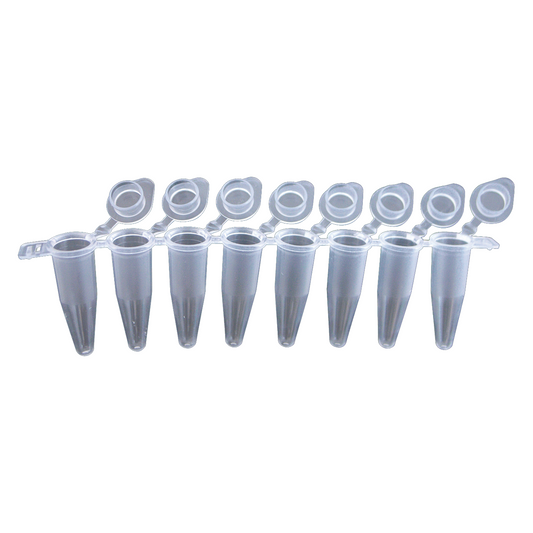 8-well PCR Tube Strips 0.2 mL with flat caps