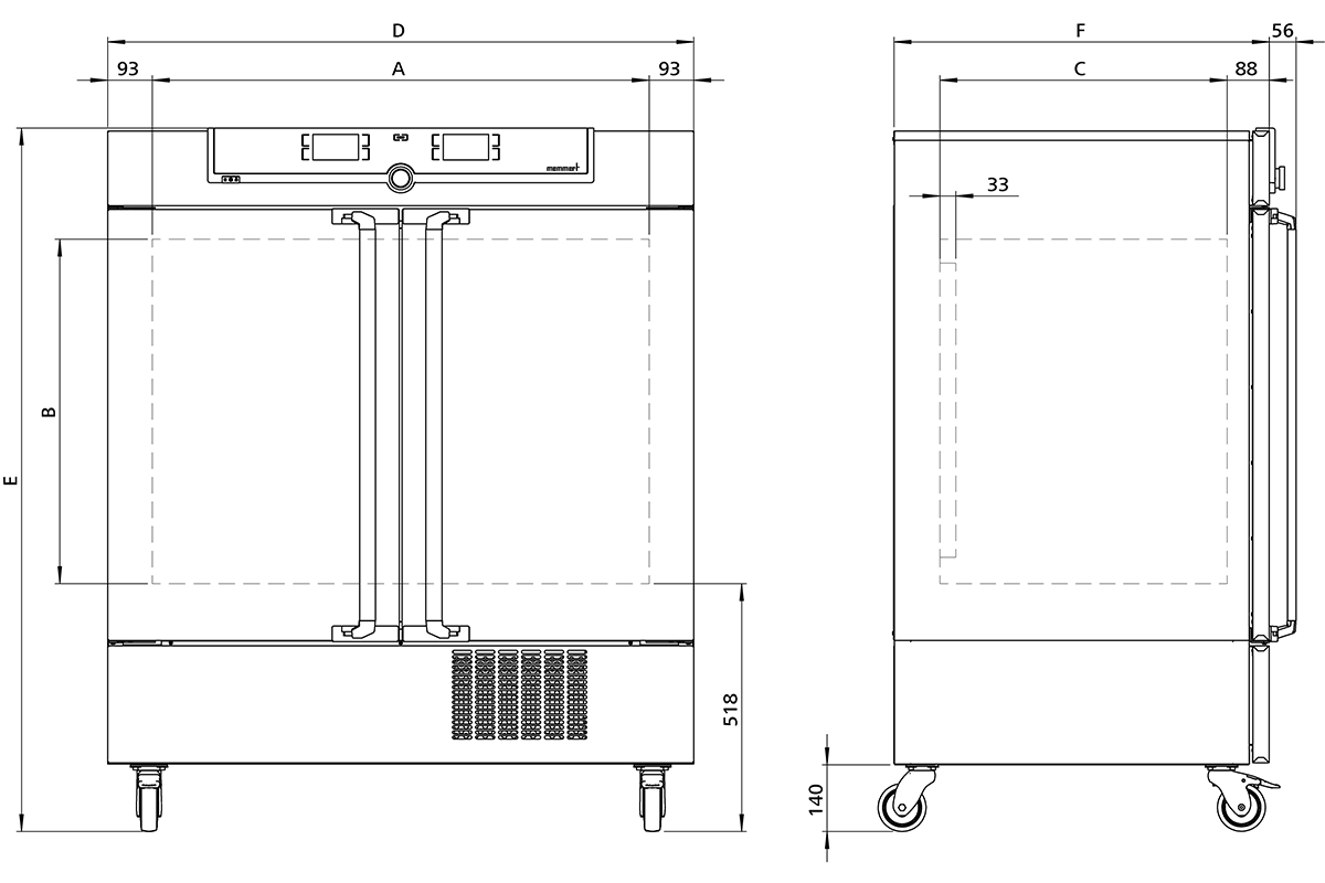 Memmert Compressor-cooled incubator ICP450